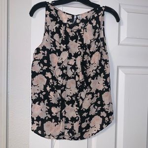 Elle pink and black flower blouse